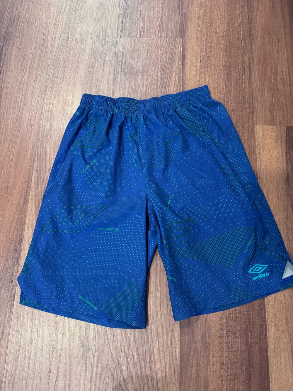 Umbro Blue Athletic Shorts with Teal Accents